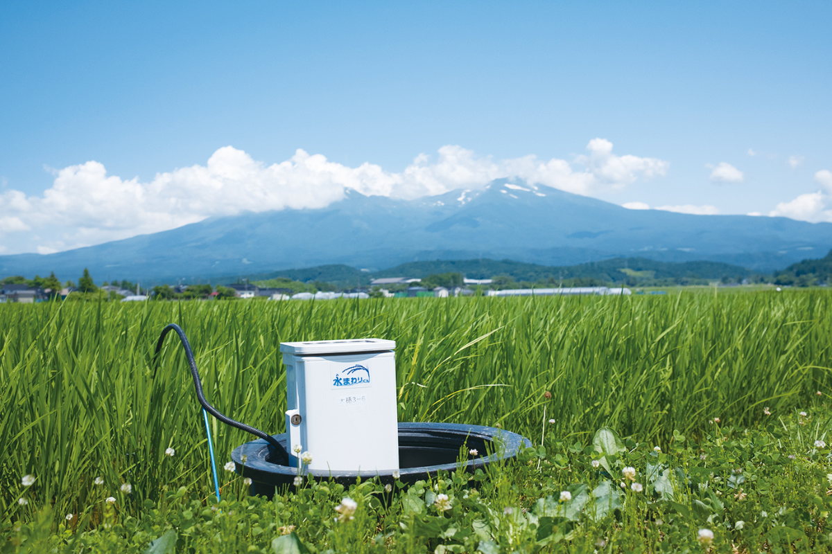 鳥海山背景の水まわりくん